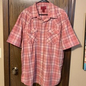 The Foundry XLT short snap closure plaid shirt